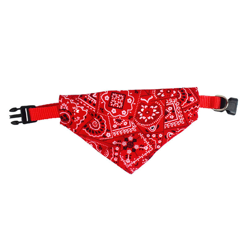 Adjustable Bandana Dog Collar – Classic Patterned Pet Scarf