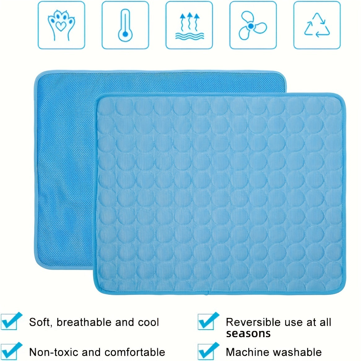 Cooling Mat for Pets — Breathable Ice-Silk Comfort Pad
