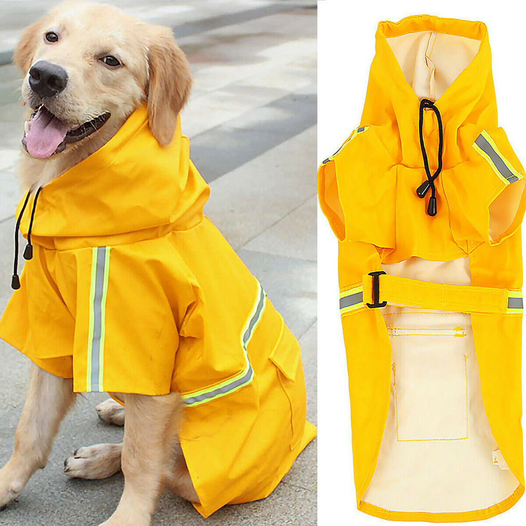 Dog Raincoat,Waterproof Dog Rain Jacket With Safety Reflective Stripe