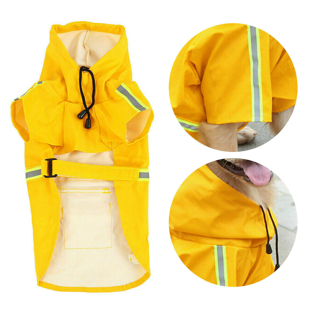 Dog Raincoat,Waterproof Dog Rain Jacket With Safety Reflective Stripe